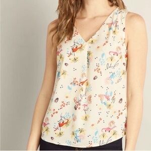 ModCloth Genuine Self Tank Top With Dinosaurs Flowers and Rockets Size Small